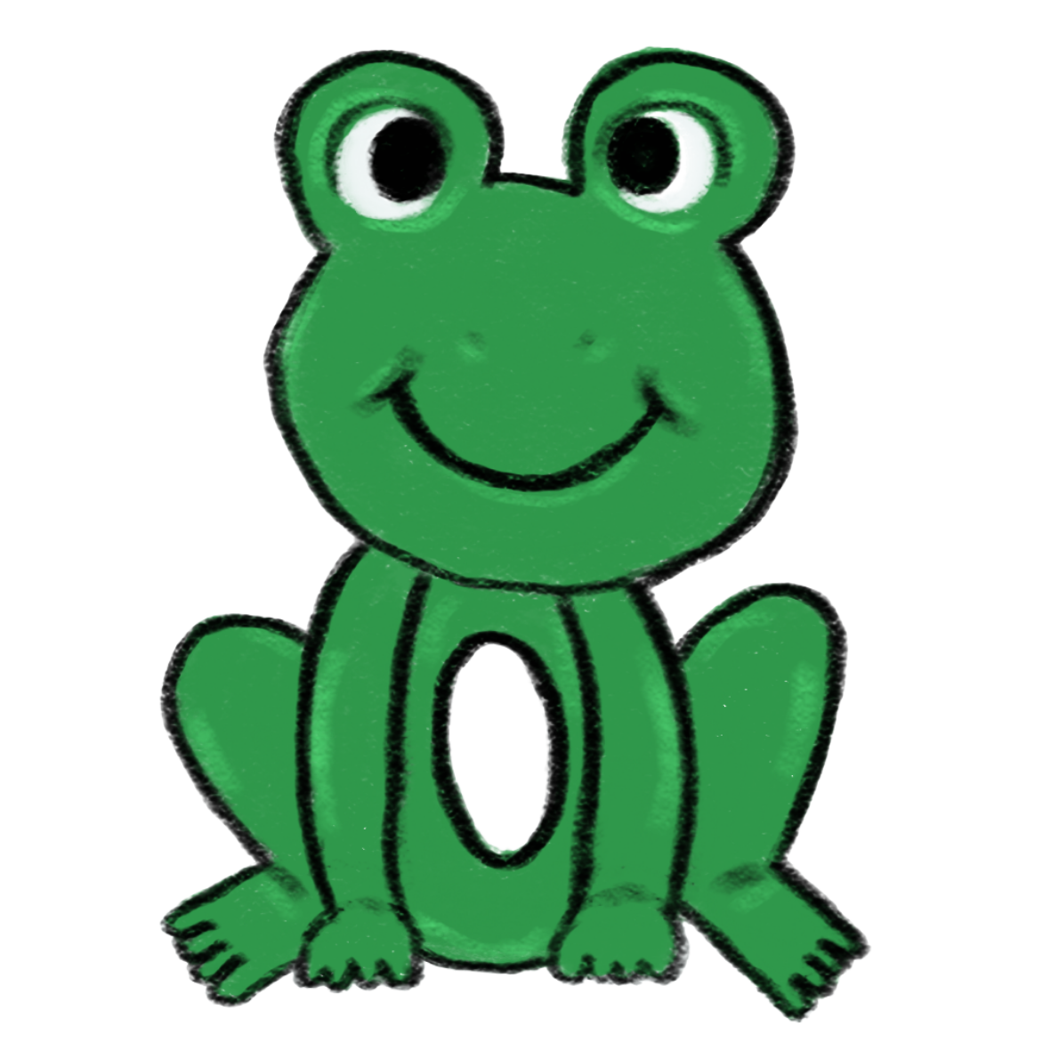 Hand Drawn Cutie Frog Vinyl Sticker
