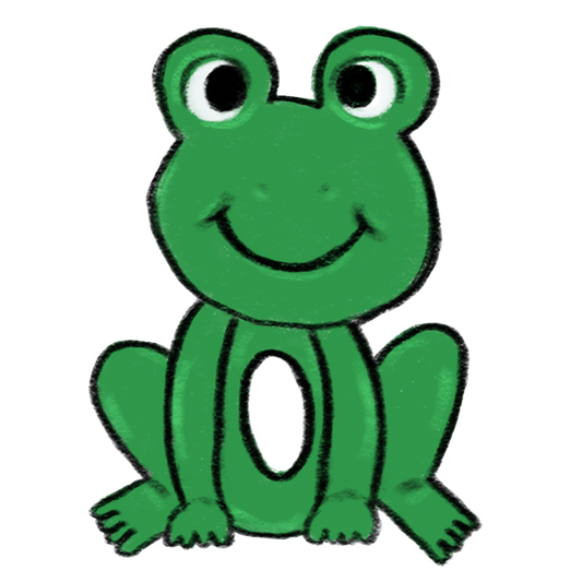 Hand Drawn Frog Button Keychain
