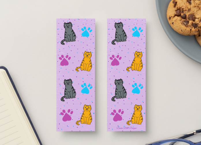 Hand Drawn Cartoon Cats Bookmark