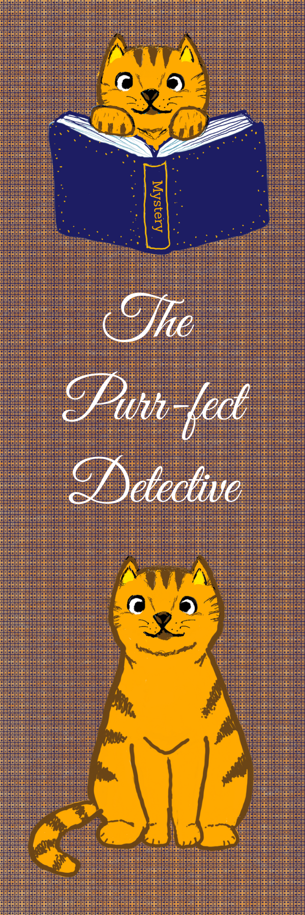 Hand Drawn Cat Detective Bookmark