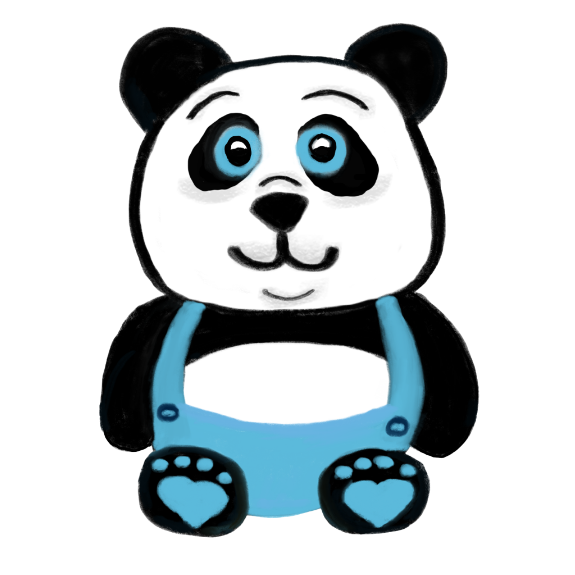 Hand Drawn Cutie Panda Vinyl Sticker