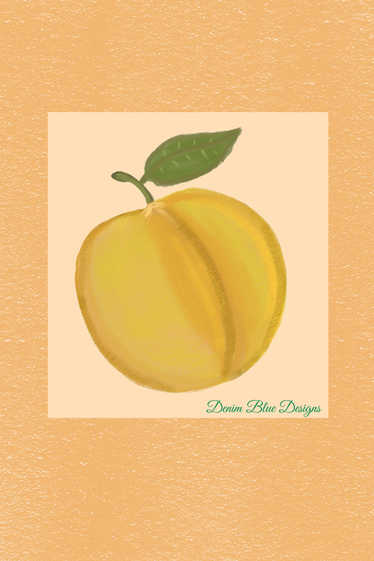 Hand Drawn Peach Notepad with Cover and Coordinating Pen