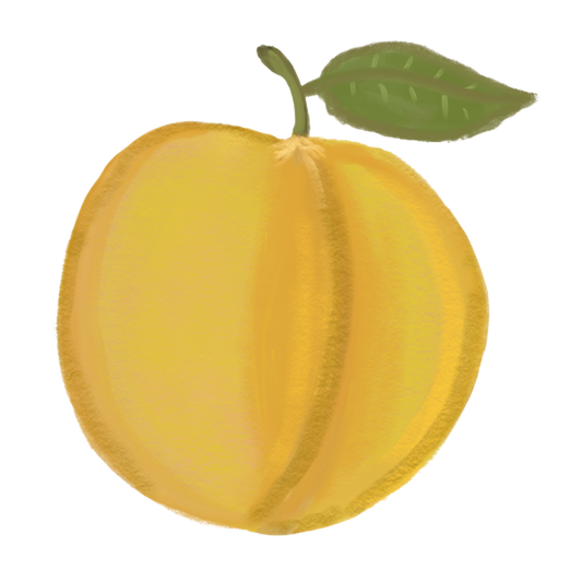 Hand Drawn Peach Button Keychain
