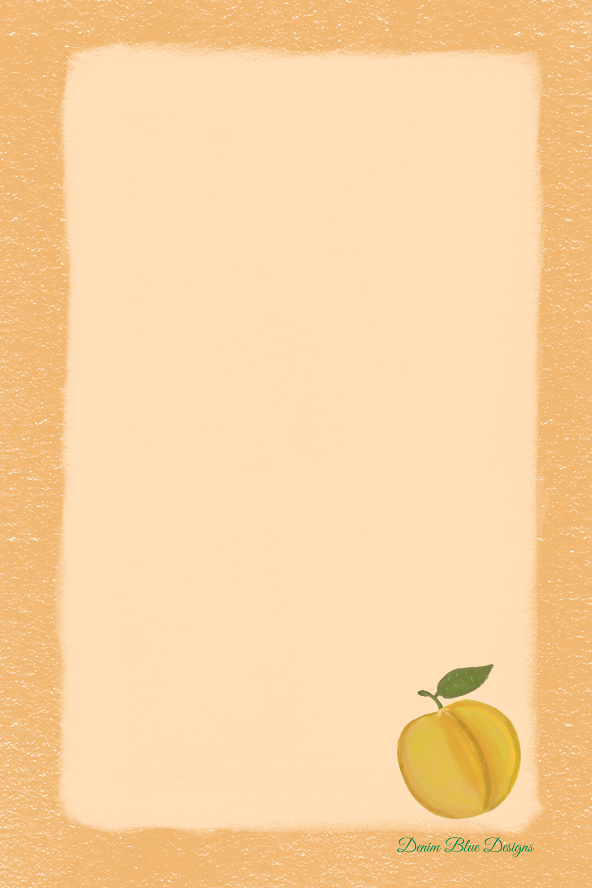 Hand Drawn Peach Notepad with Cover and Coordinating Pen