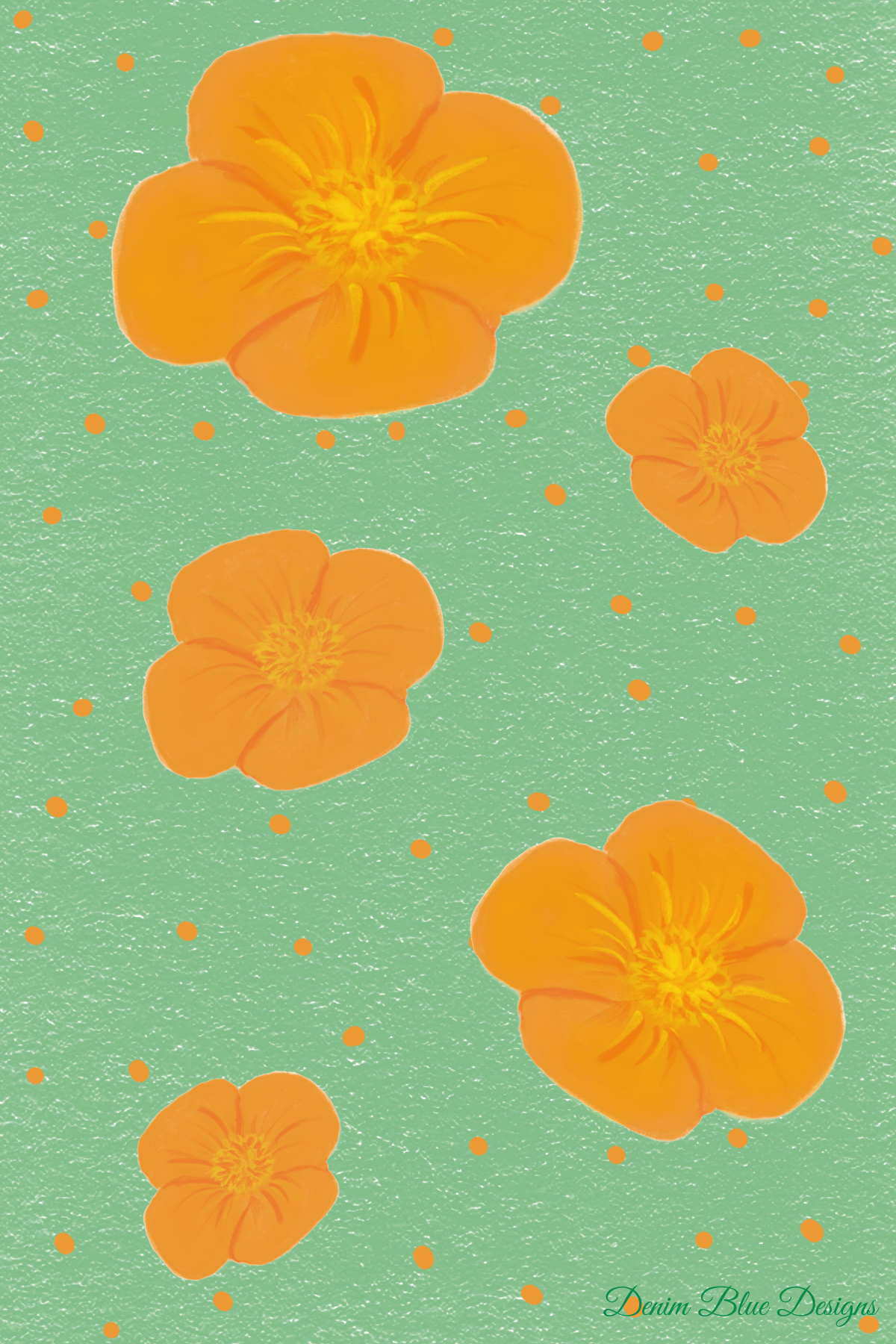 Hand Drawn California Poppy Notepad with Cover with Coordinating Pen