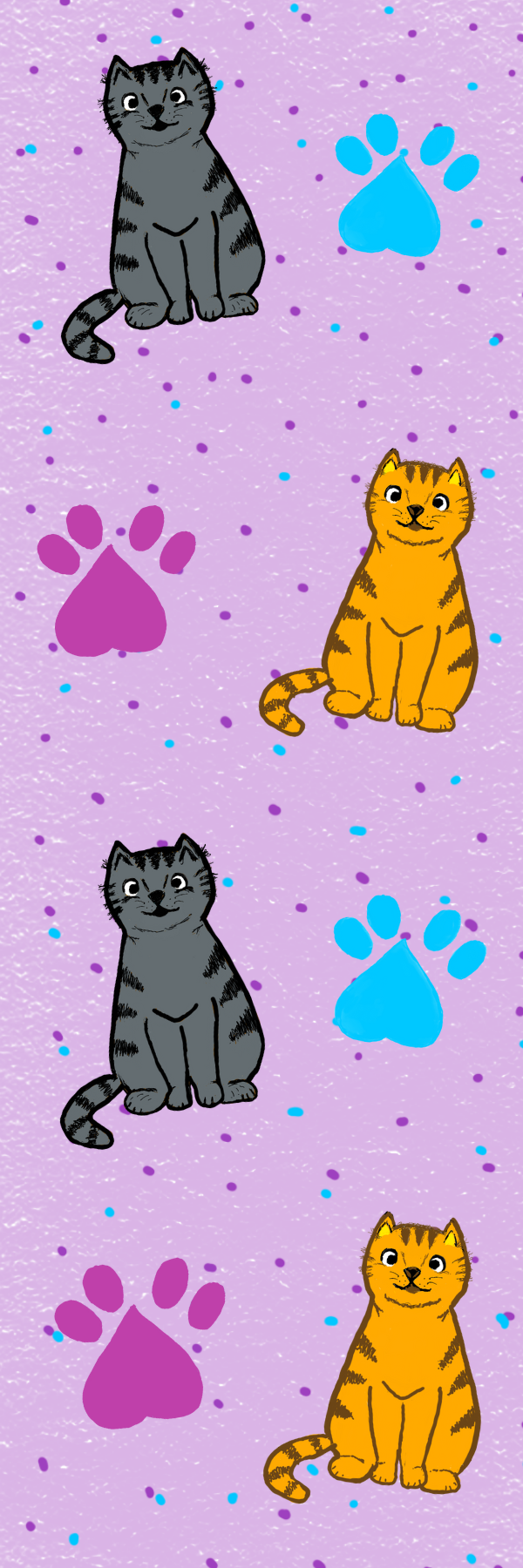 Hand Drawn Cartoon Cats Bookmark
