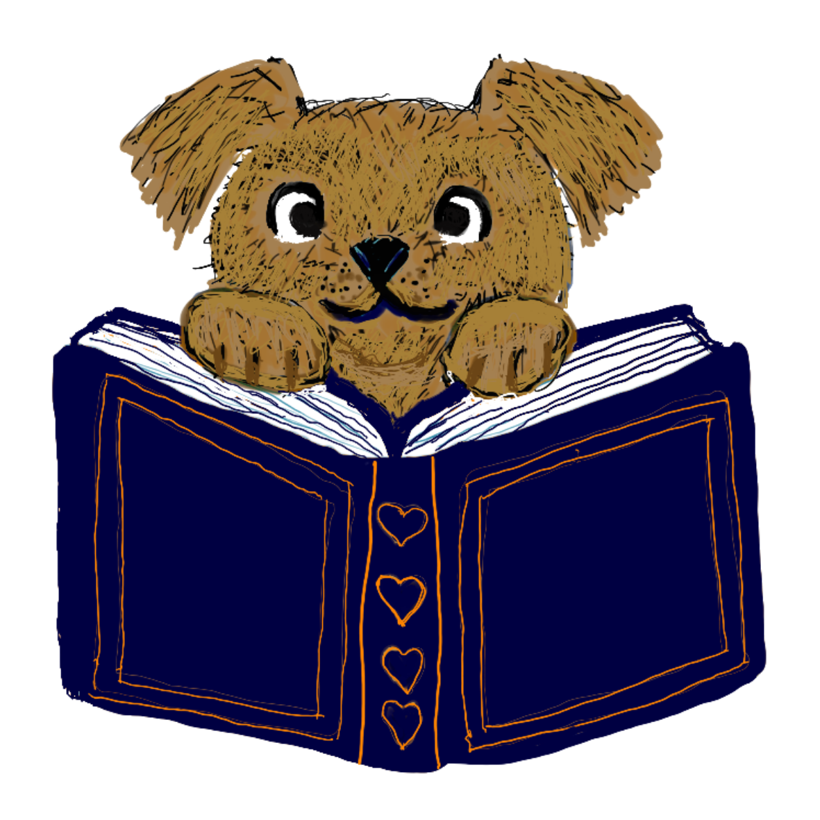 Hand Drawn Bookish Dog Vinyl Sticker
