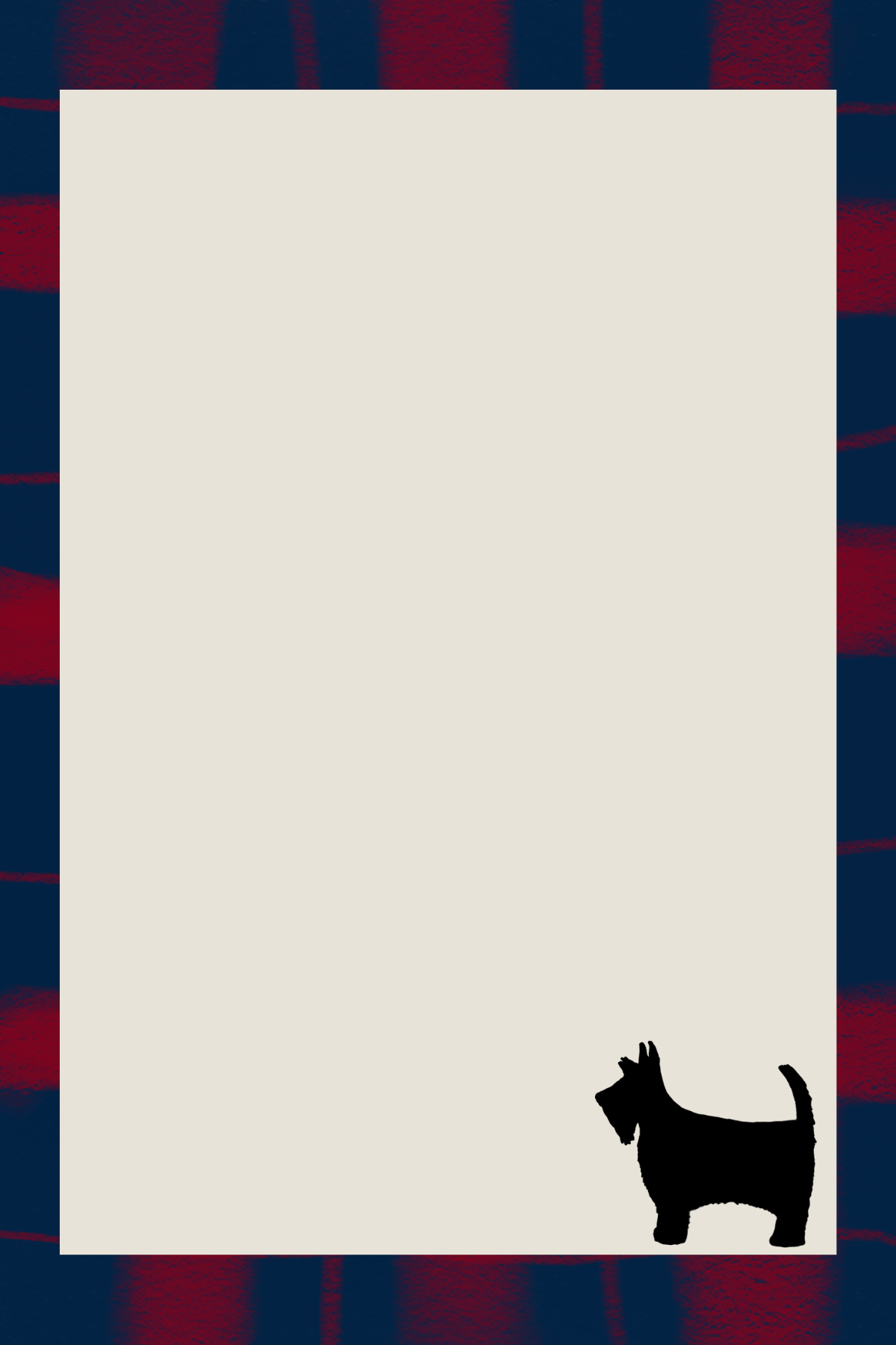 Hand Drawn Scotty Dog Notepad with Cover and Coordinating Pen