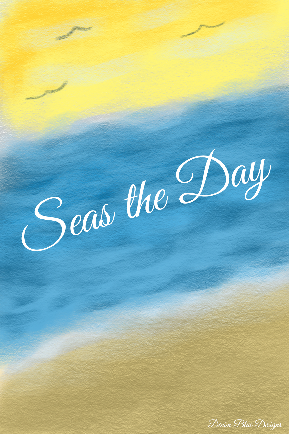 Hand Drawn "Seas the Day" Notepad with Cover with Coordinating Pen