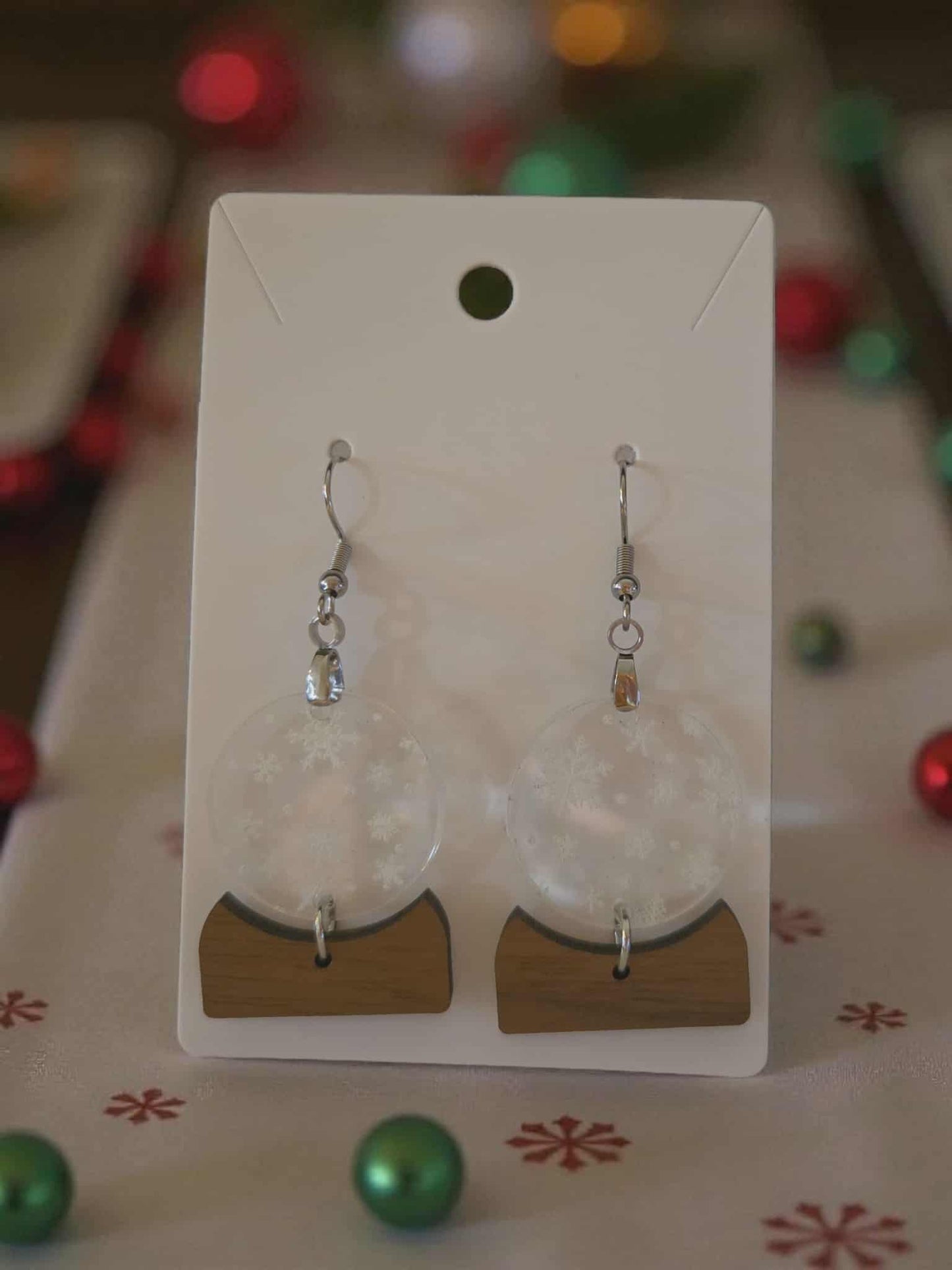 Snow Globe Dangle Earrings