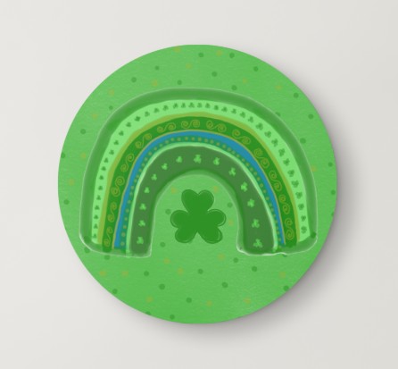 Hand Drawn St. Patrick's Day Button Pin