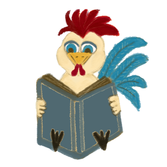 Hand Drawn Rooster Button Keychain