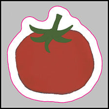 Hand Drawn Tomato Button Keychain