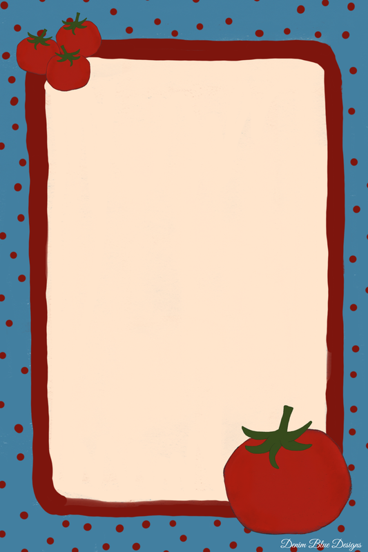 Hand Drawn Tomato Notepad with Cover and Coordinating Pen