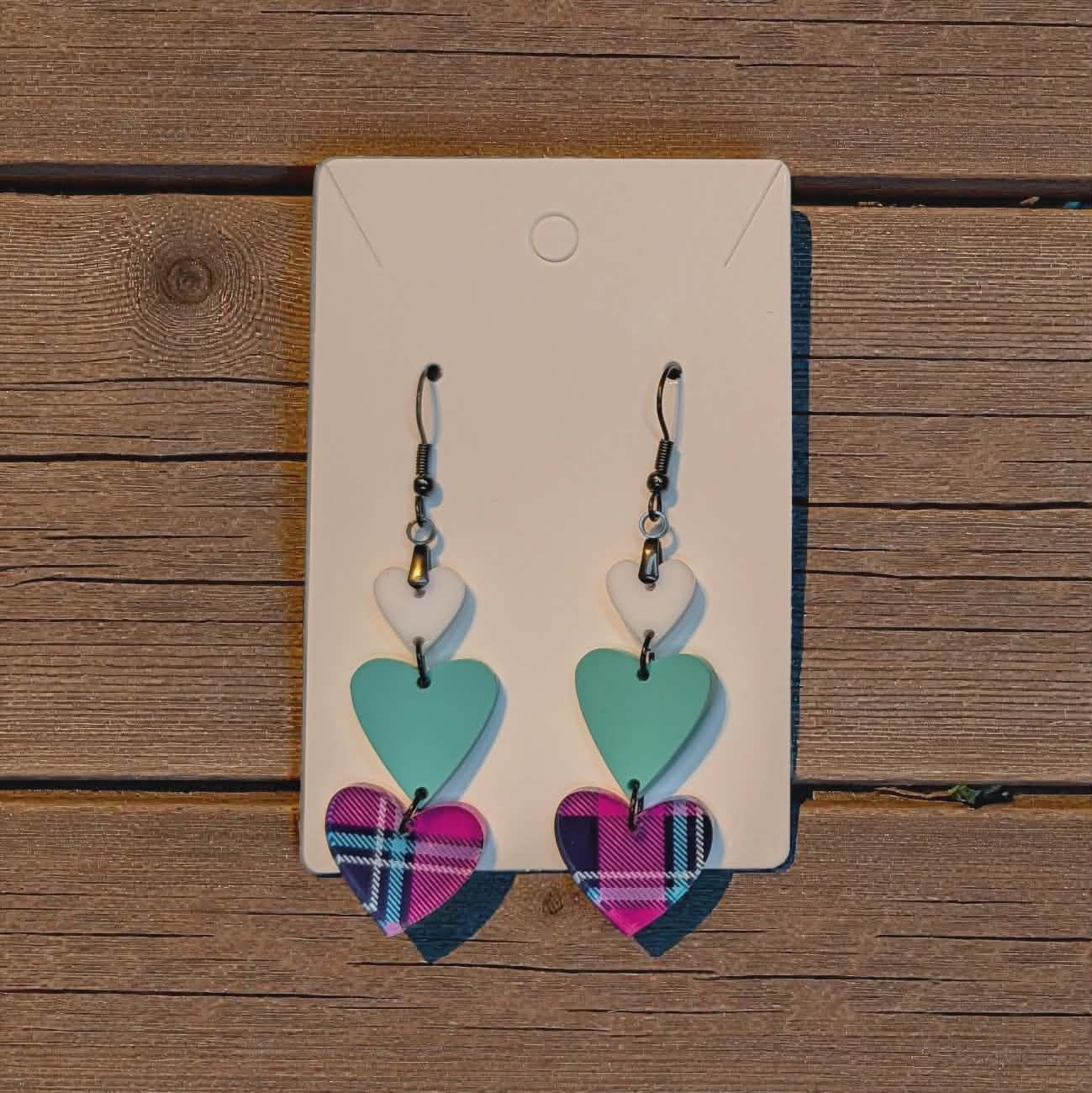 Triple Heart Dangle Earrings