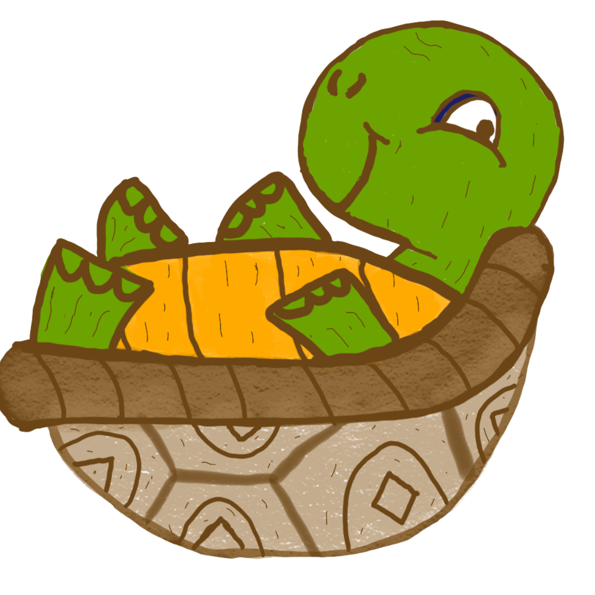 Hand Drawn Just Float Turtle Vinyl Sticker