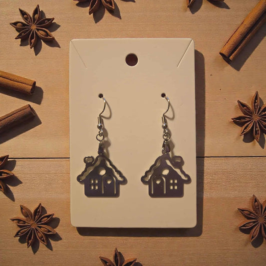Stainless Steel Gingerbread House Dangles