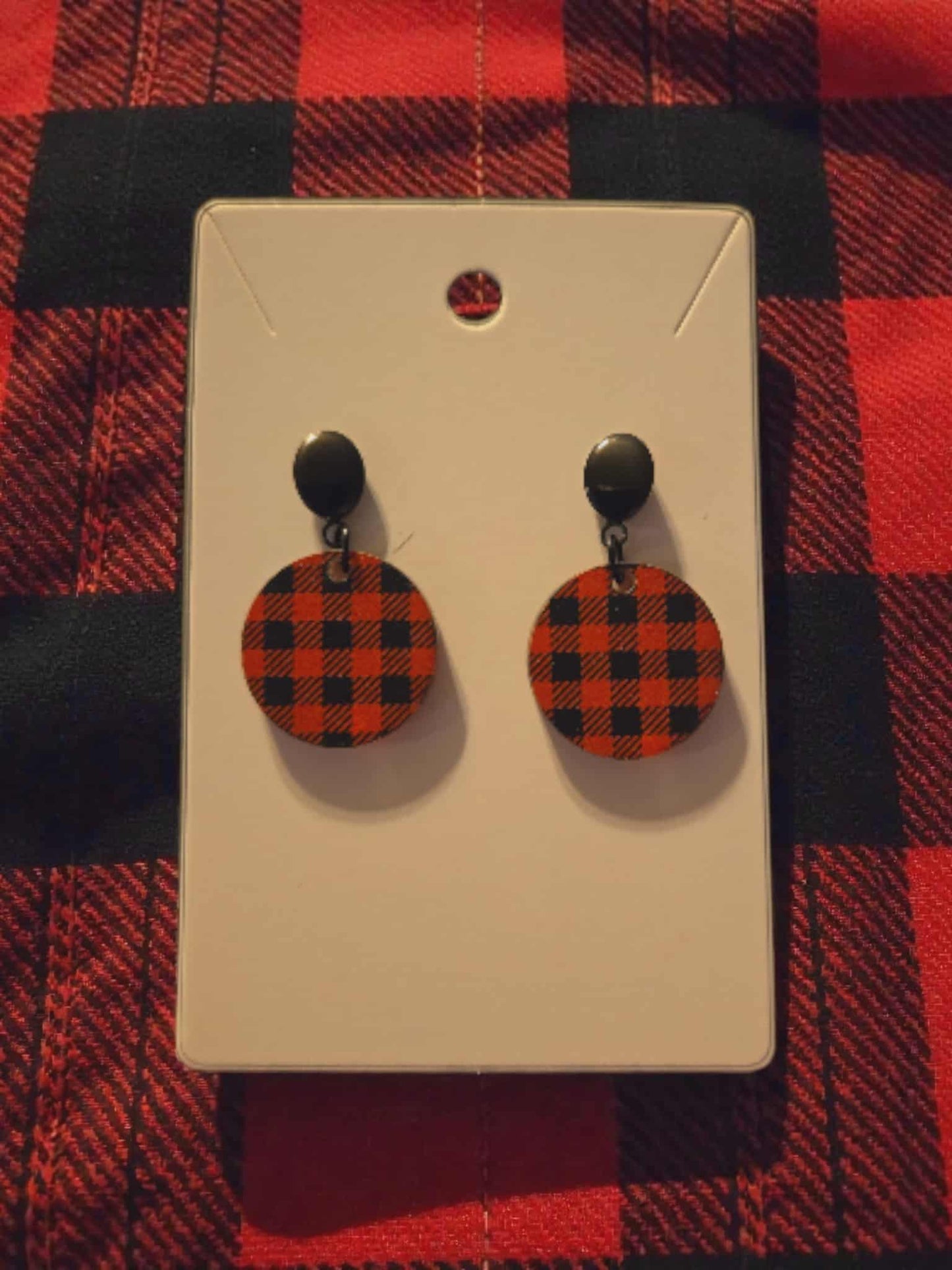 Buffalo Check Dangle Earrings