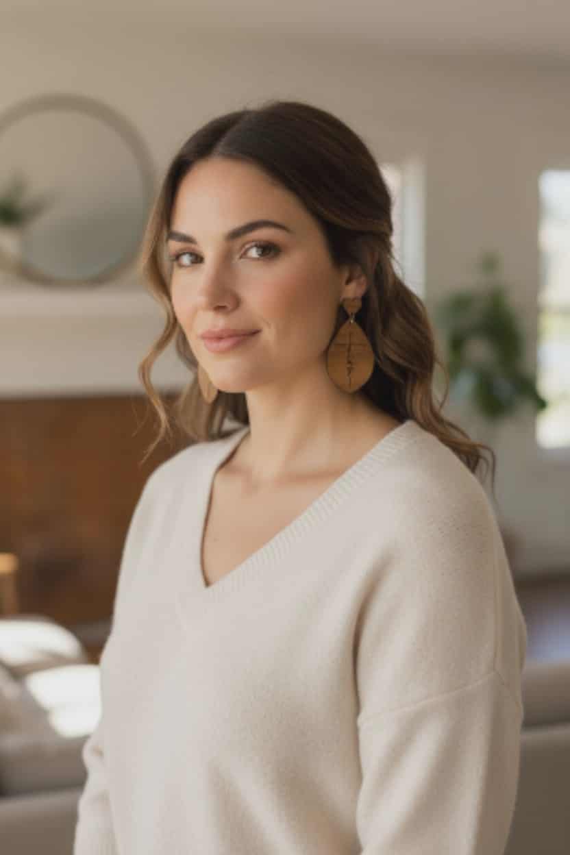 Faith Wooden Dangle Earrings