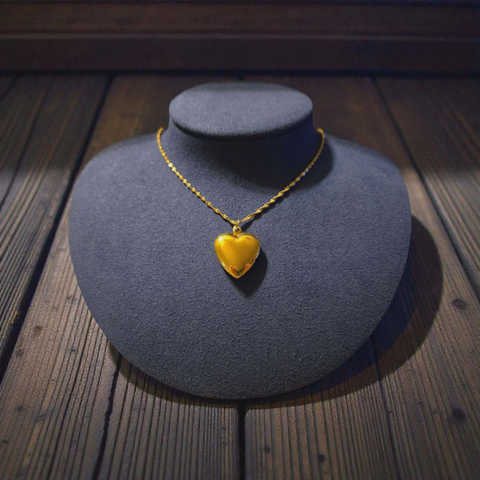 Golden Heart Locket Singapore Chain Necklace