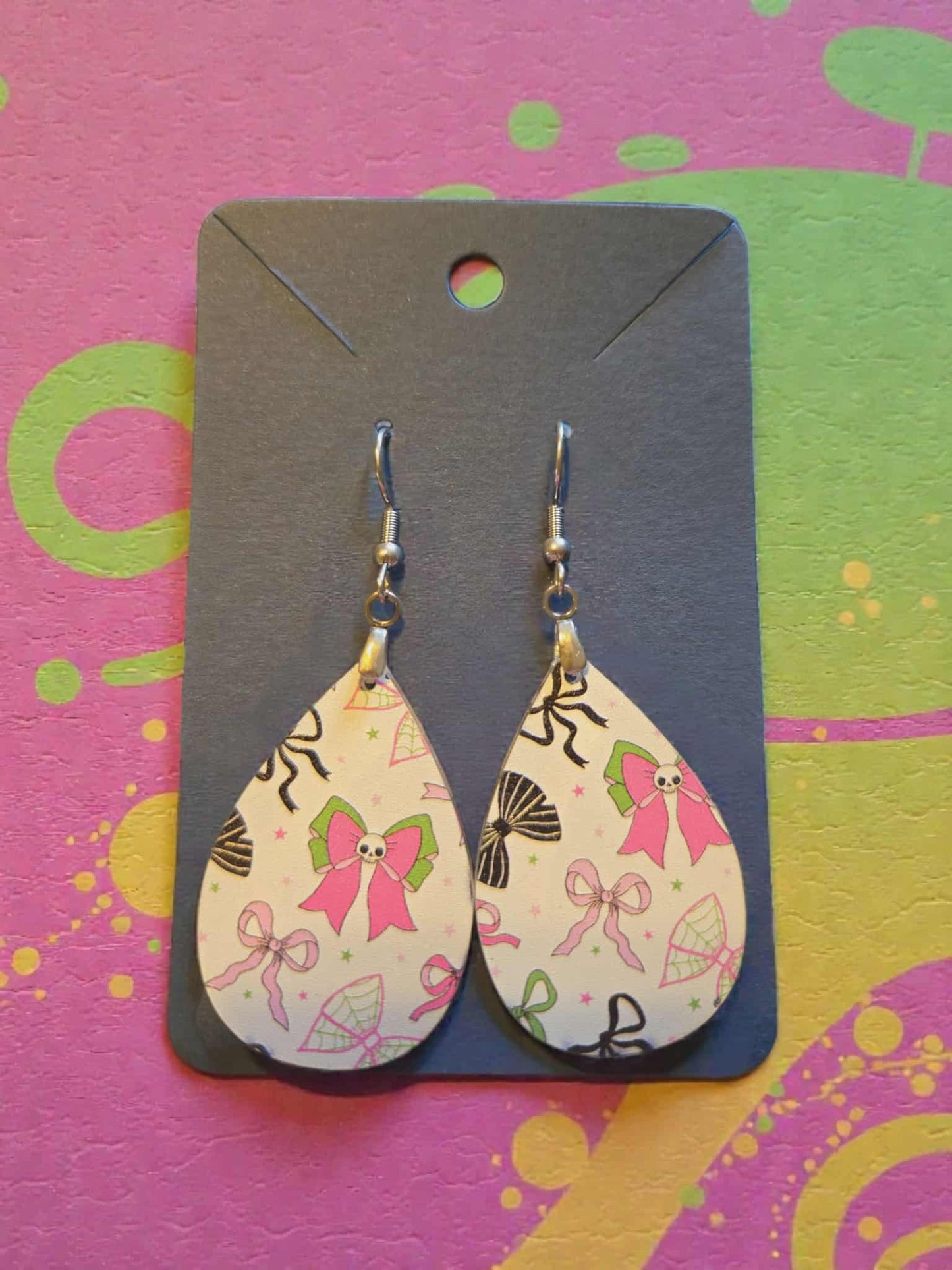 Spooky Bow Dangle Earrings