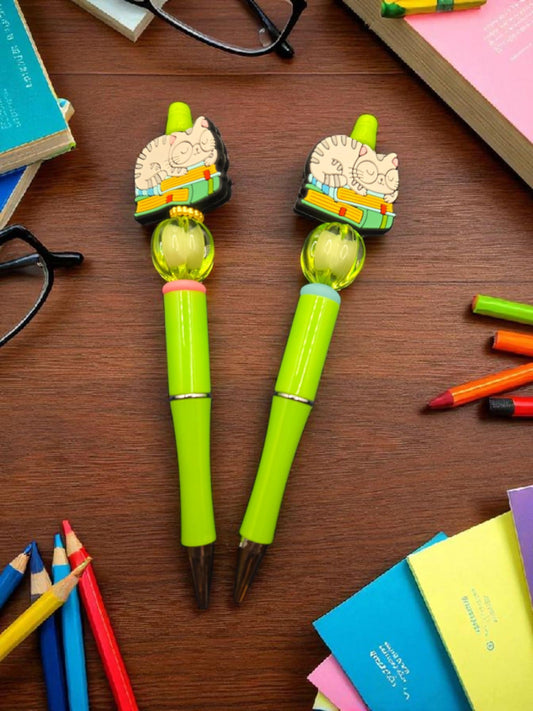The Bookish Cat Beaded Pen