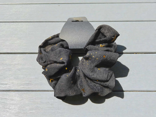Navy Golden Star Scrunchie